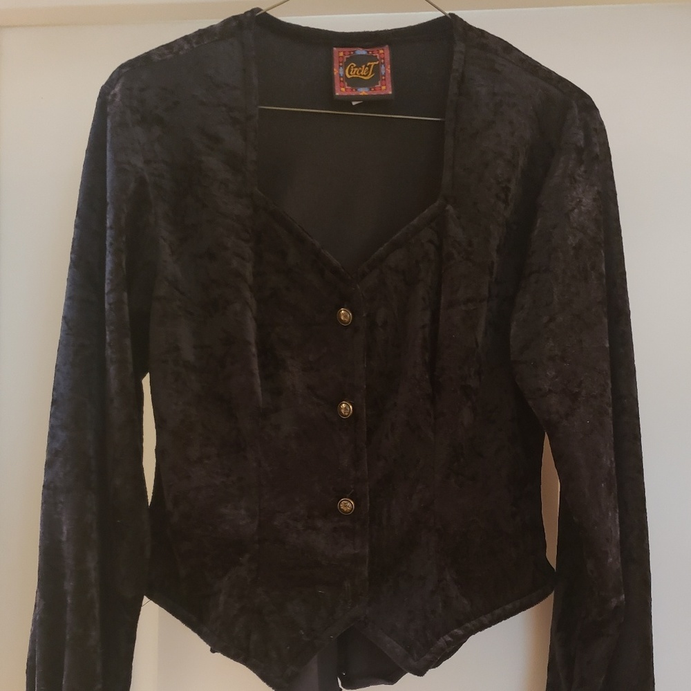 Black crushed velvet shirt or jacket